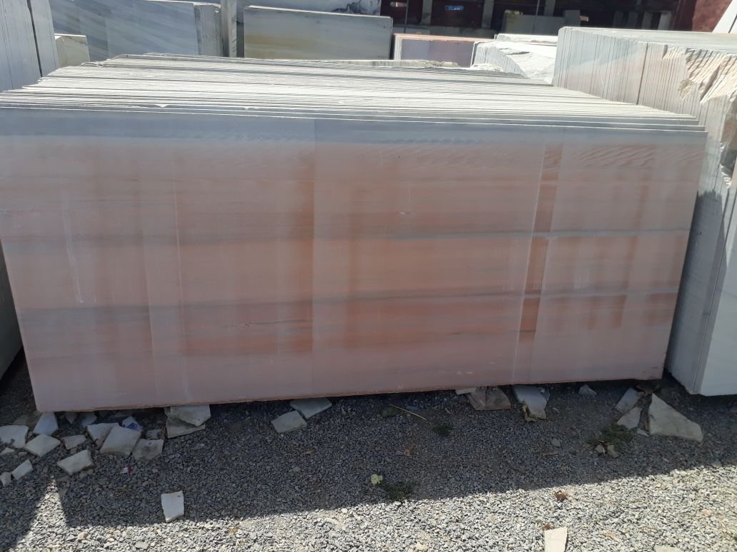 Pink marble slab